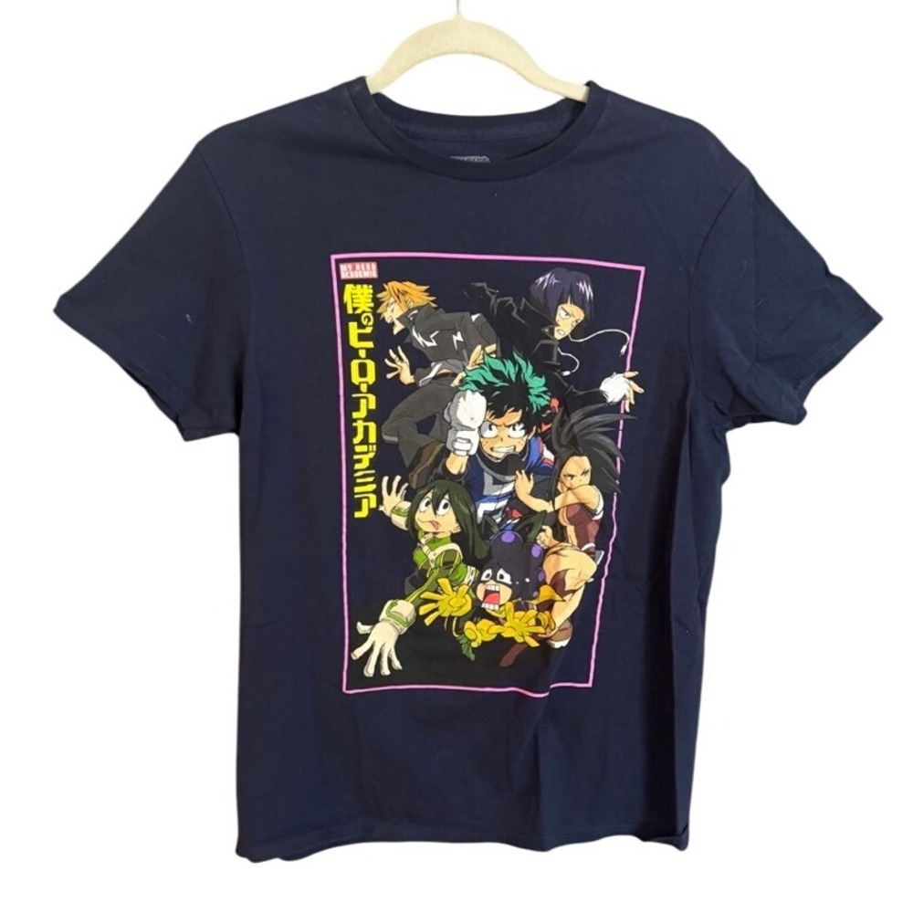 My Hero Academia Anime Graphic T Shirt Navy Blue Women's Size M Funimation